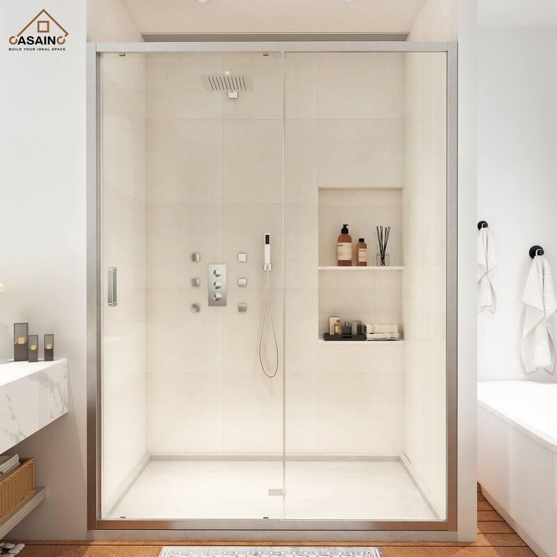 CASAINC 48 "x 72" Framed Single Sliding Shower Door
