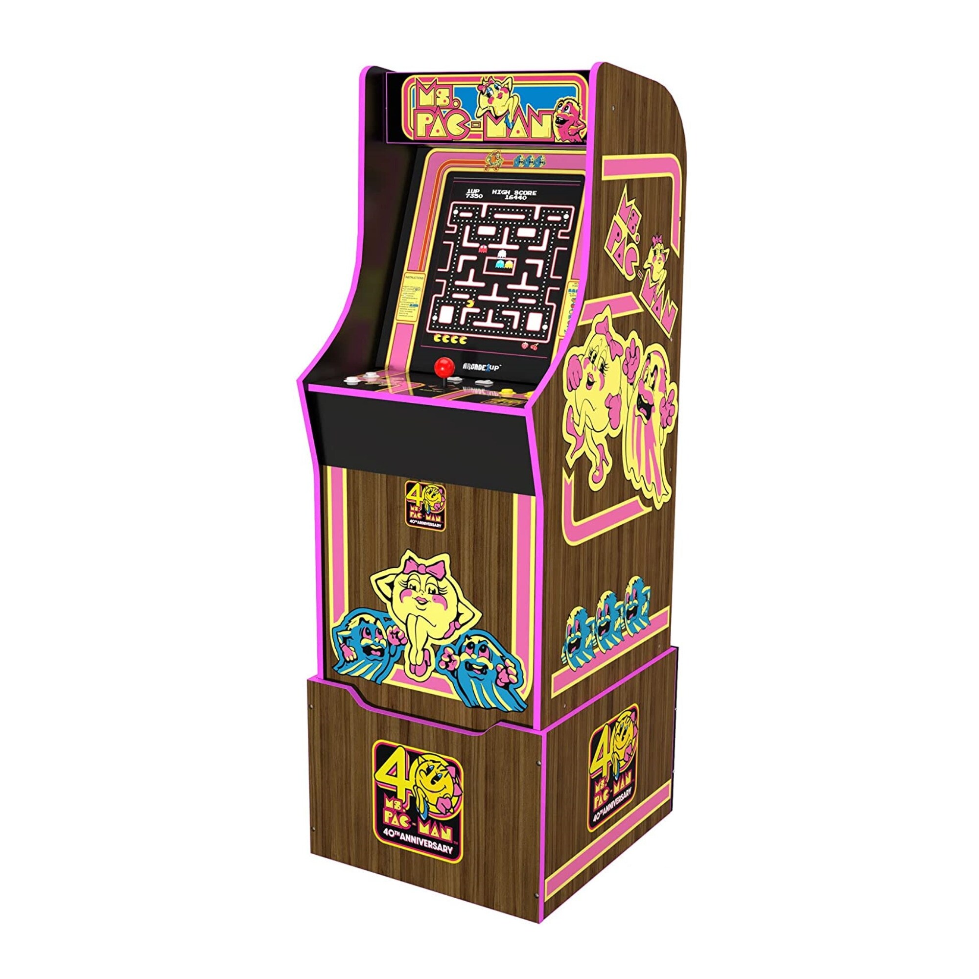 Arcade1UP Ms. Pac-Man 40th Anniversary 10-in-1 Arcade Machine Bundle -  Overstock - 36527248