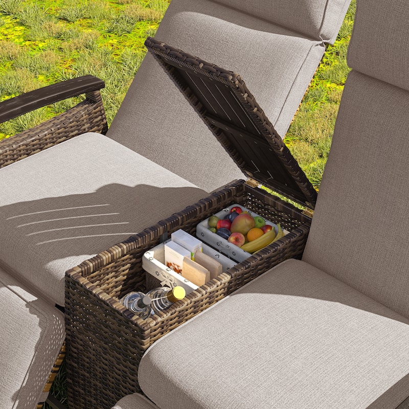 Patio Recliner Loveseat Chair