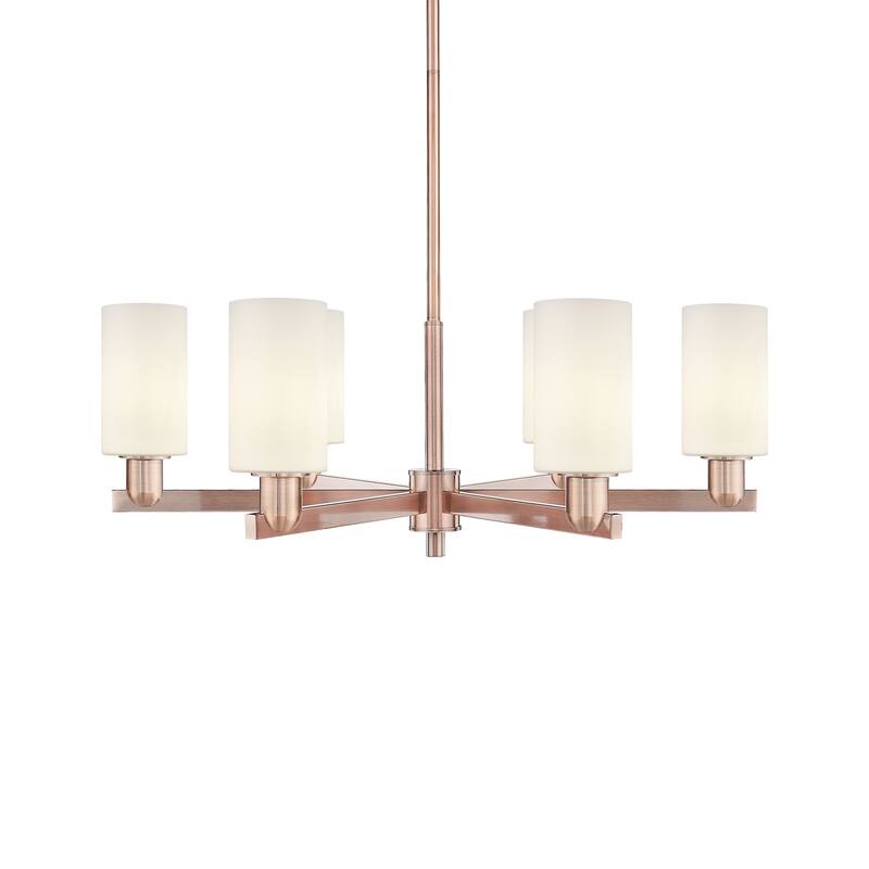 Innovations Lighting 716-6CR-11-34 Clymer Chandelier Clymer 6 Light - Antique Copper / Matte White