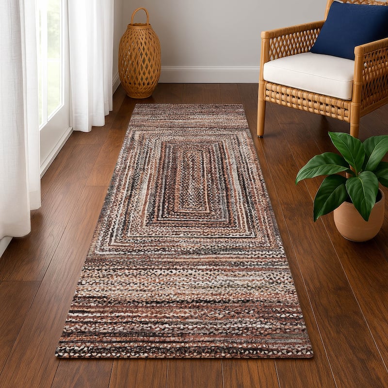 Premium Washable Super Soft Modern Dimensions Mayfield Rug - Terracotta - 2'3" x 7'6"