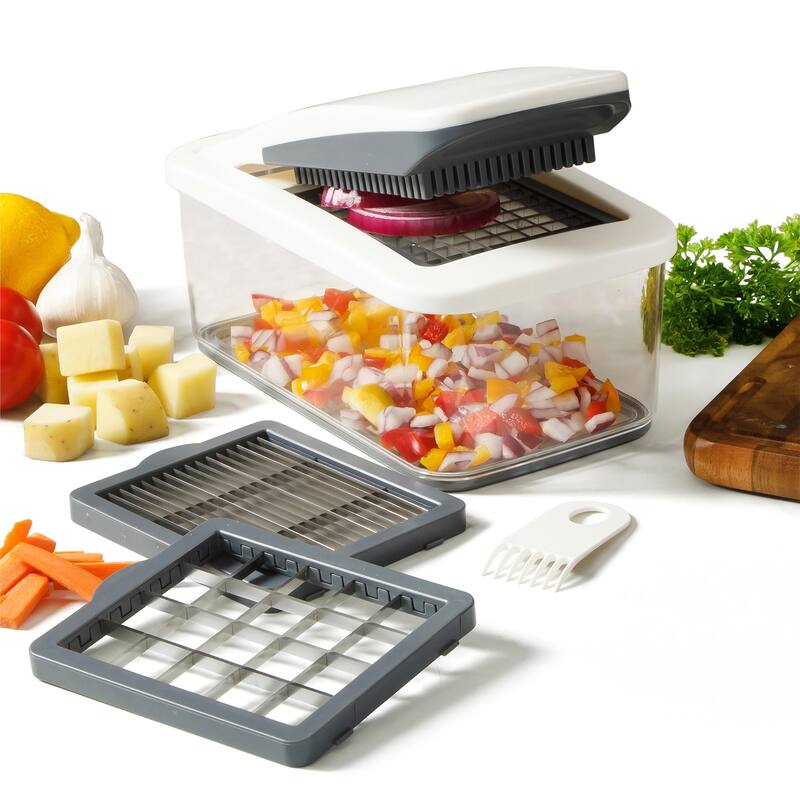 Calphalon Aero 8 in 1 & 5 in 1 Vegatebale Chopper and Dicer, Food Chopper with Container