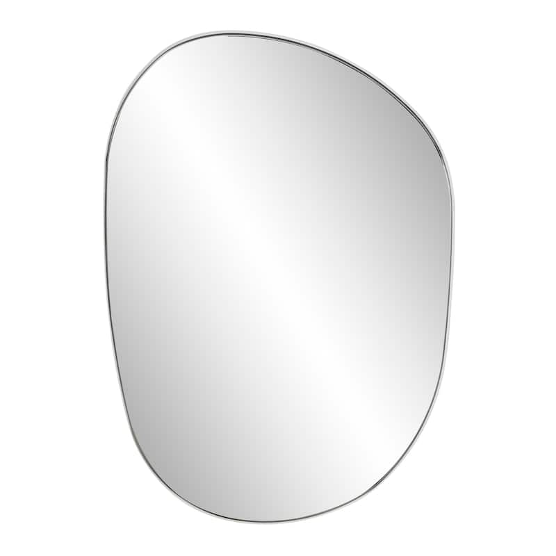 Allan Andrews Contemporary Asymmetrical Metal Framed Wall Mirror - 30"W 42"H - Matte White