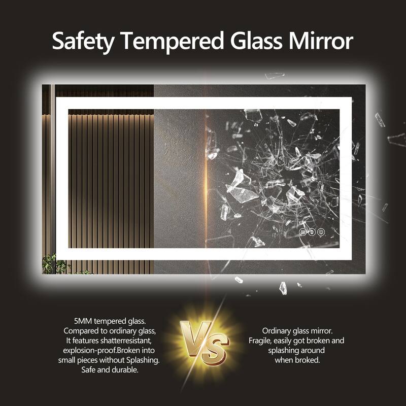 24x32 Inch Frameless LED Bathroom Mirror,Smart Mirror