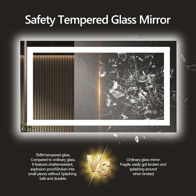 28x36 Inch Frameless LED Bathroom Mirror,Smart Mirror