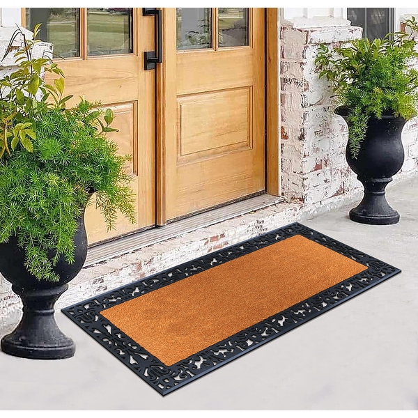 A1HC Rubber and Coir Heavy Duty Non Slip Welcome Indoor Outdoor