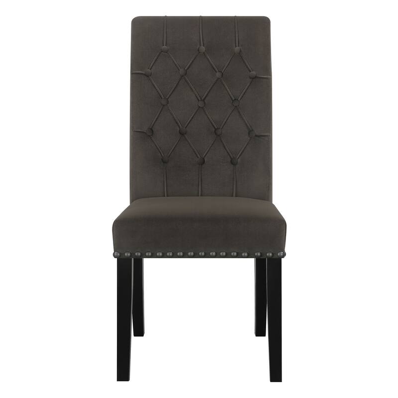 Nantucket Upholstered Tufted Side Chairs with Nailhead Trim (Set of 2)