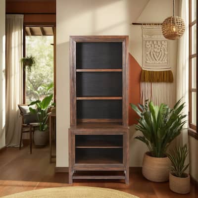 Bridgevine Home Branson Bookcase Pier, No Assembly Required, Two-Tone Finish