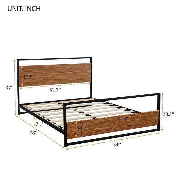Full Size Metal And Wood Platform Bed Frame With Headboard And Footboard Overstock 32583482 This is a full size bed frame that you can build in one afternoon. usd