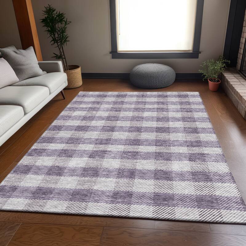 Premium Washable Super Soft Plaid Mayfield Rug