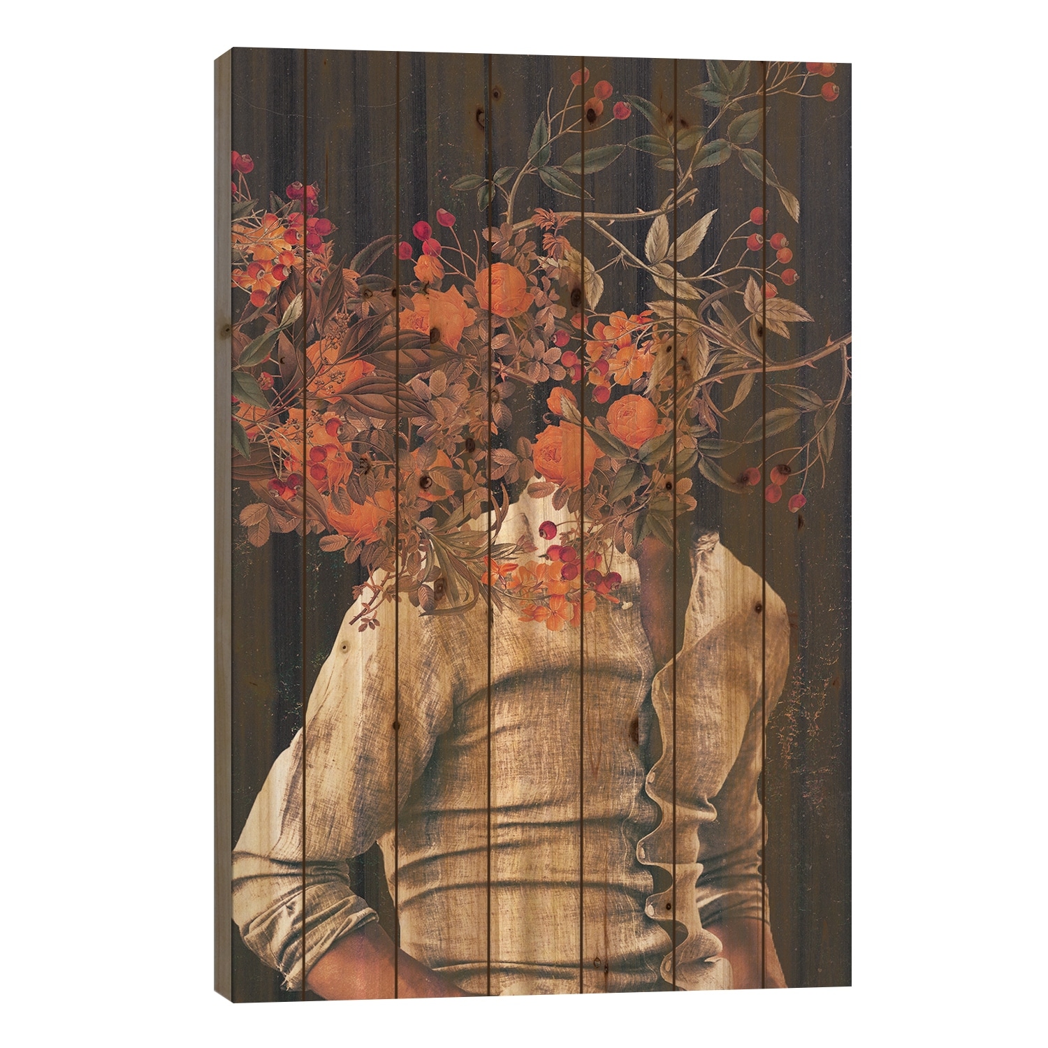 Roots Print On Wood by Frank Moth - Multi-Color