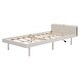 preview thumbnail 6 of 9, Modern Twin Platform Bed Frame with USB Ports, Wooden Headboard, No Box Spring, White Washed