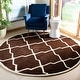 preview thumbnail 15 of 84, SAFAVIEH Handmade Chatham Eppie Modern Moroccan Wool Rug 7' Round - Dark Brown/Ivory - Round