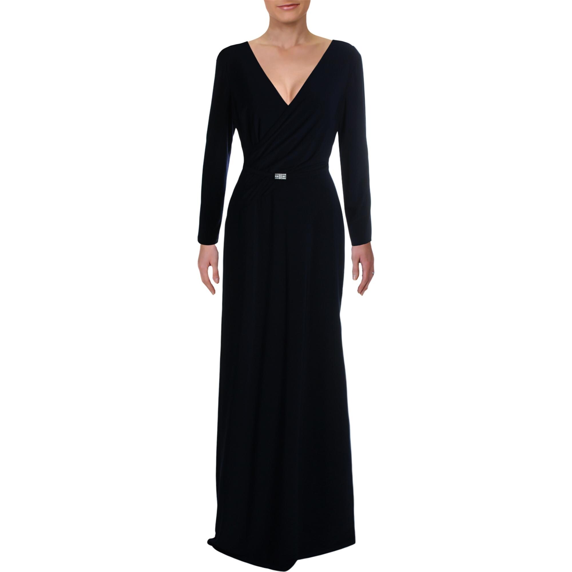 ralph lauren navy evening dress