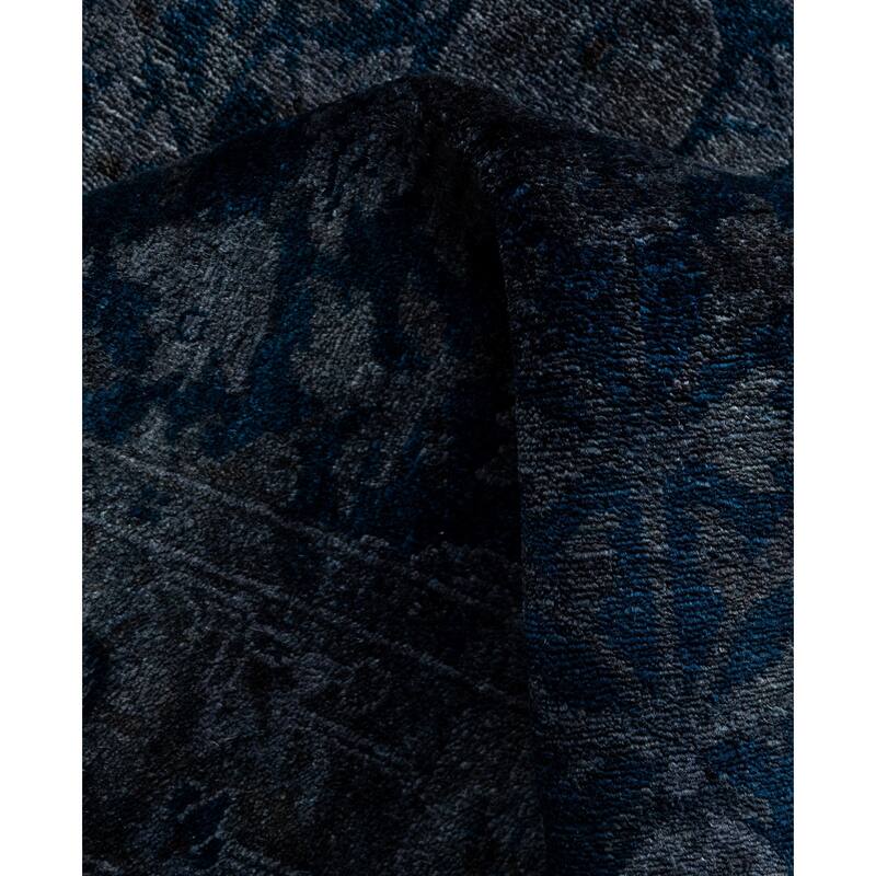 Overdyed One-of-a-Kind Hand-Knotted Runner Rug - Gray - 2' 7" x 20' 3"