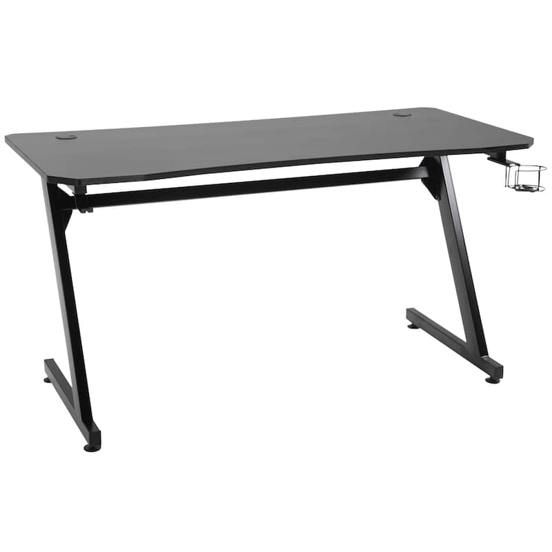 HomCom 55-inch Metallic Gaming Desk - Black