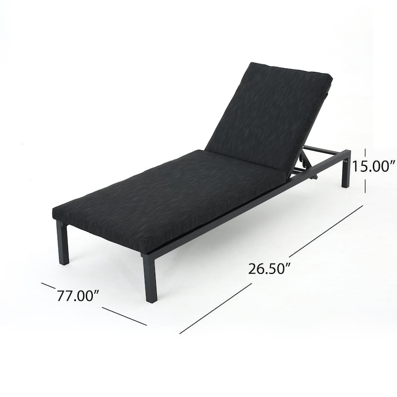 Roomfitters Adjustable Outdoor Chaise Lounge Chair with Cushion and Headrest