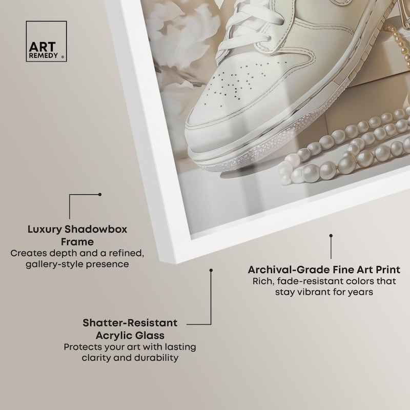 White Sneakers and Pearls Shadowbox by Art Remedy