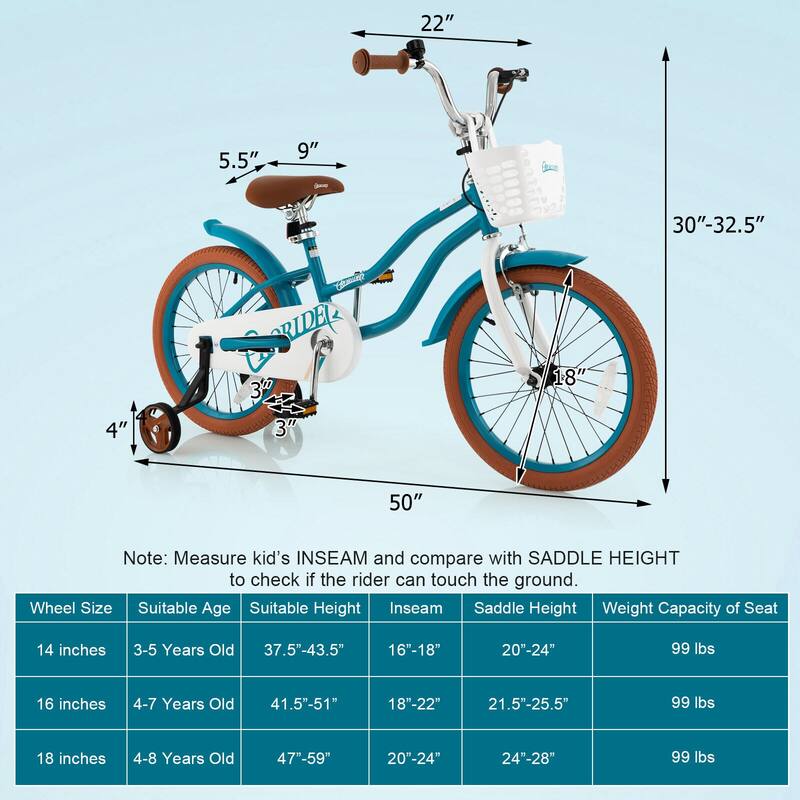 18'' Children Bicycle with Front Handbrake and Rear Coaster Brake