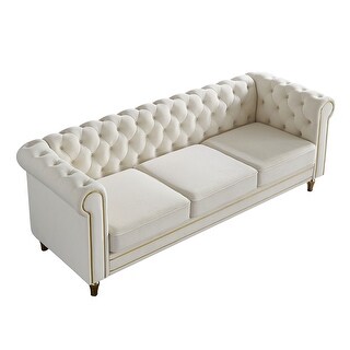 Chesterfield Sofa with Rolled Arms and Deep Button Tufting - Bed Bath ...