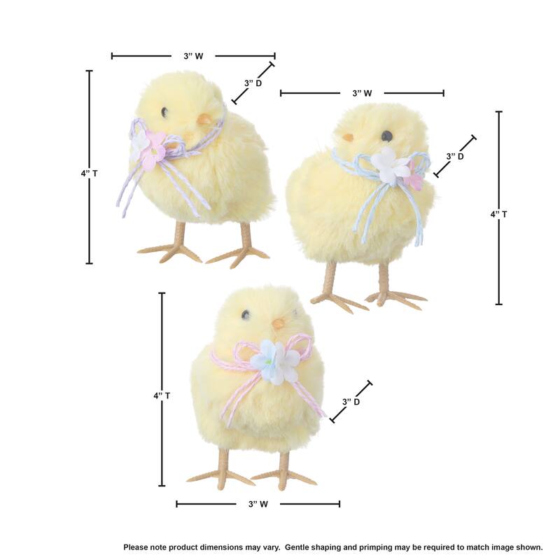 Plush Chick With Flower 4"