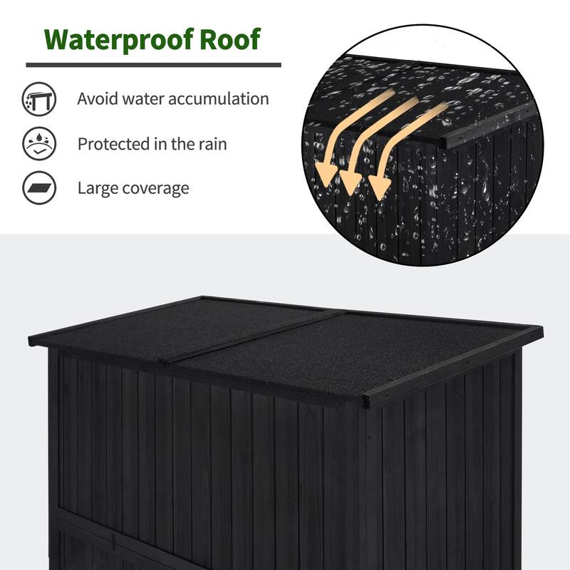 MCombo Outdoor Storage Cabinet Shed, Shuttered Doors with Lock, Wooden 0709 / 0808 / 1900