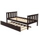 preview thumbnail 21 of 22, Twin Bed Frame Wood Platform Bed with Pull Out Trundle and Headboard and Footboard