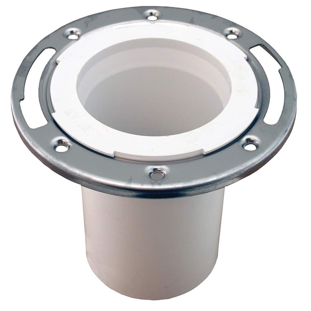 Jones Stephens C57334 3 X 4 PVC Closet Flange W /SS Ring Less Knockout