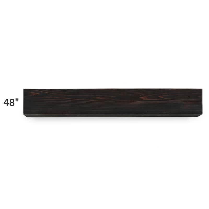 Modern Rustic Wood Fireplace Mantel,Wall-Mounted and Floating Shelf - Black