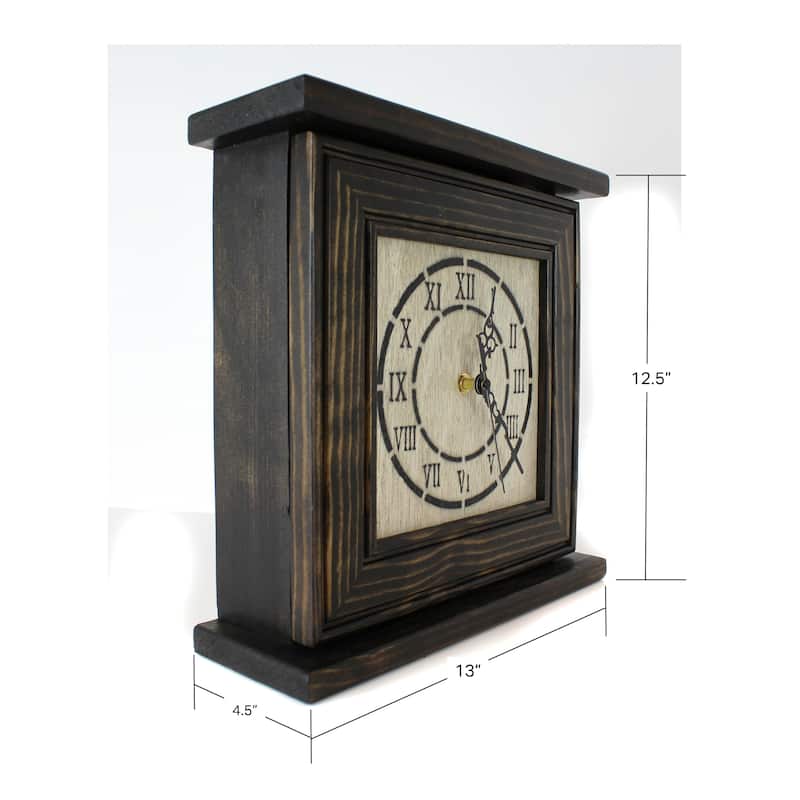 American Furniture Classics Model Mantel Clock in Dark Walnut Veneer with Secret Compartment