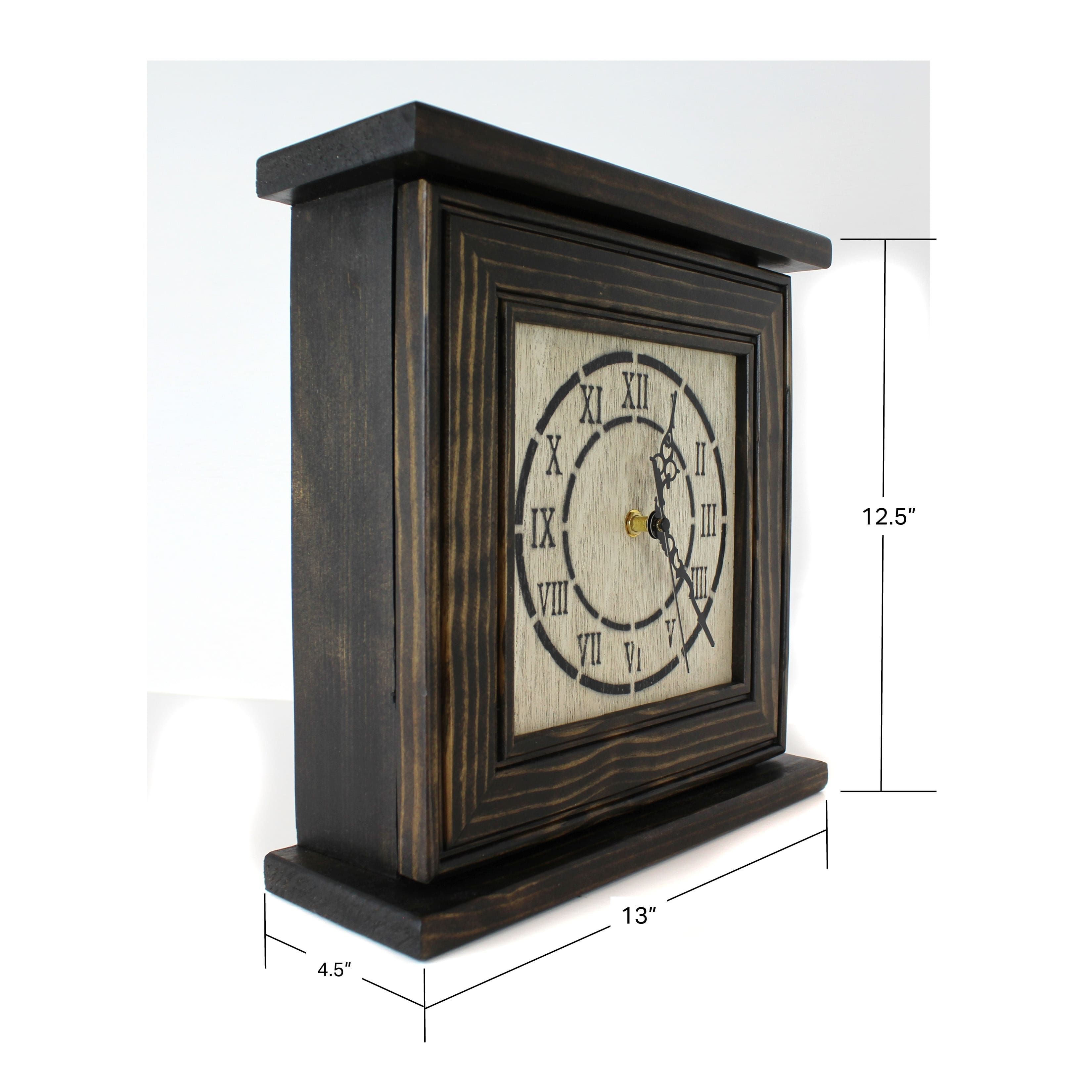 American Furniture Classics Model Mantel Clock in Dark Walnut Veneer