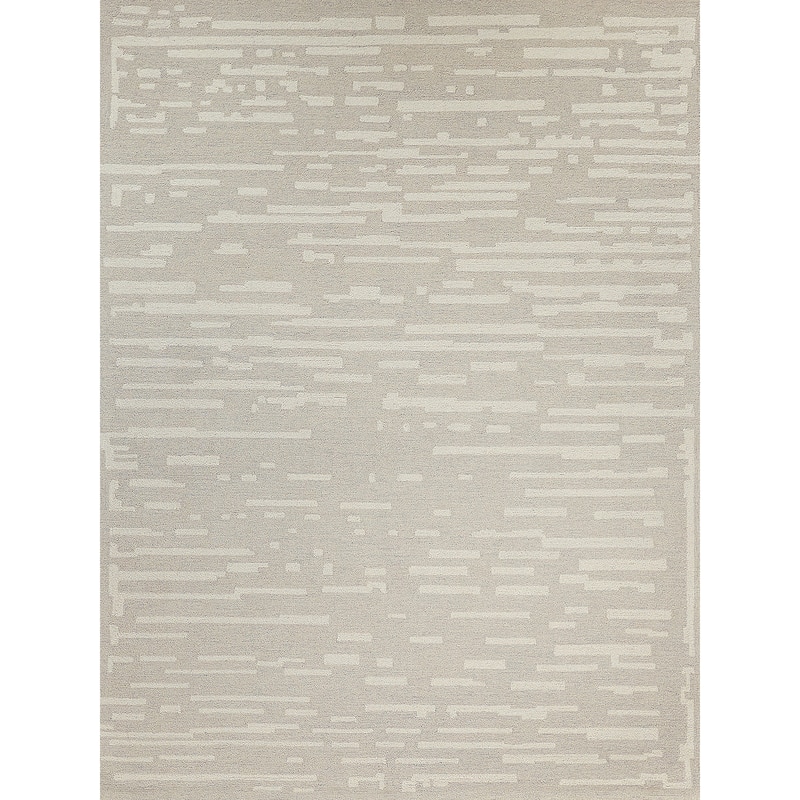 Exquisite Rugs Carmel Handmade Hand-tufted New Zealand Wool on Canvas Silver/Ivory Area Rug