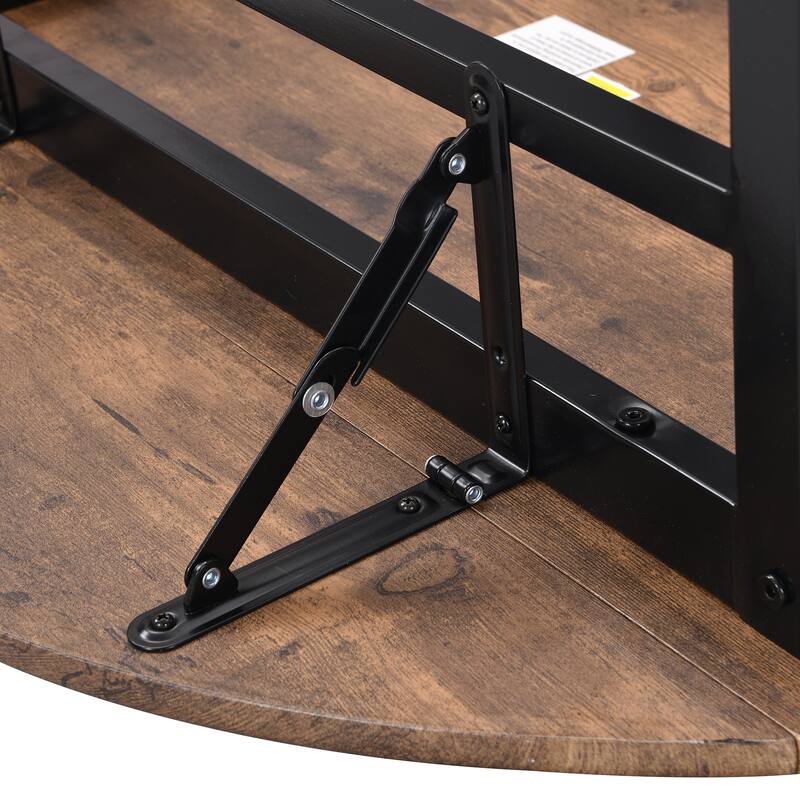 3-Piece Modern Round Dining Table Set Solid Wood Drop-Leaf Kitchen Table with 2 Chairs, Space-Saving Dining Set for Small Spaces