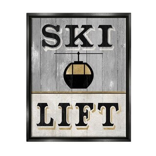 Stupell Ski Lift Winter Sports Framed Floater Canvas Wall Art Design