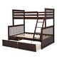 preview thumbnail 12 of 18, House Bed with Roof Design Twin/Twin House Bunk Bed With Shelves And Drawers,Sturdy Construction Loft Bed-Espresso