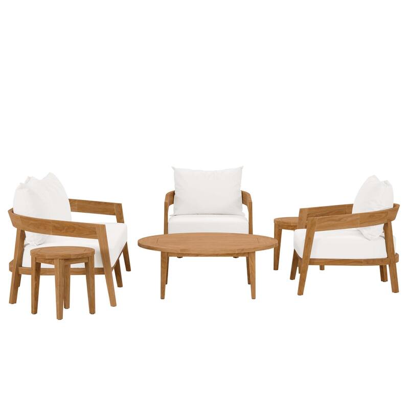 Brisbane 6-Piece Teak Wood Outdoor Patio Outdoor Patio Set