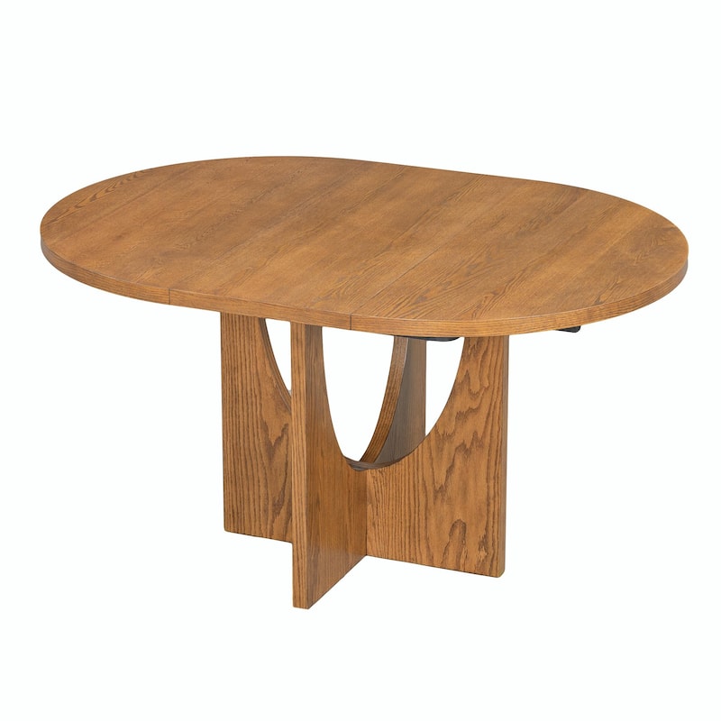 Modern 5-Piece Round Dining Set with 16.2" Removable Leaf
