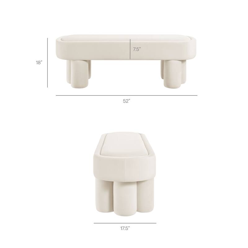 Mossi Oval Performance Velvet Accent Bench