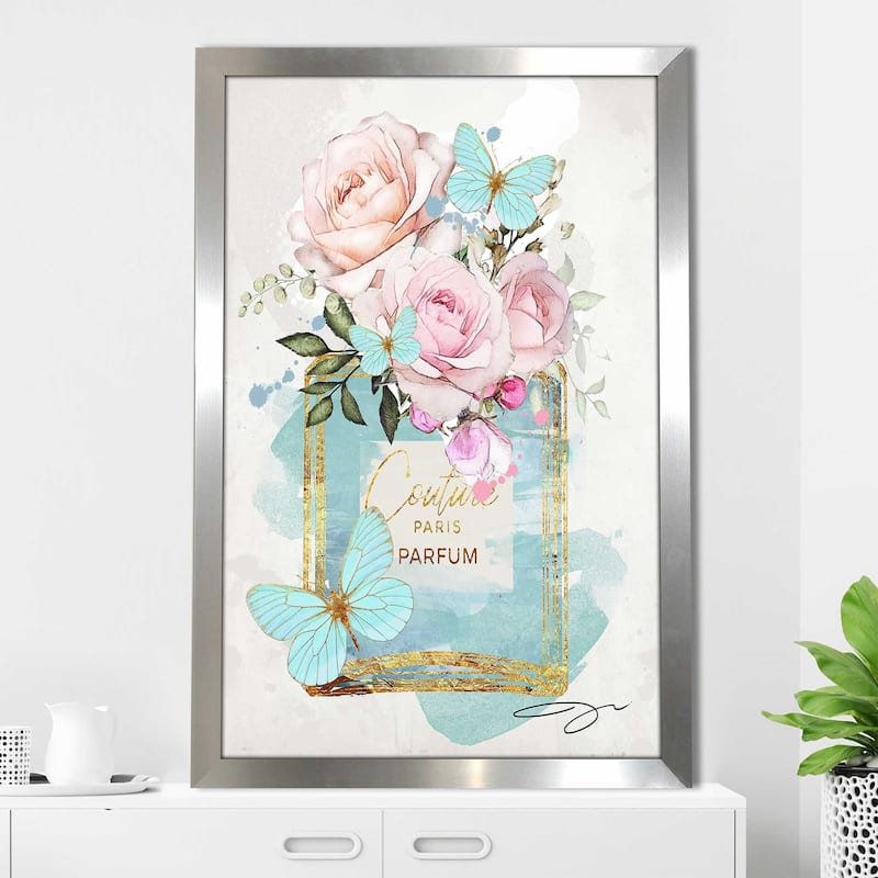 "Parfum, Flowers & Butterflies (Blue)" by Jodi Print on Acrylic