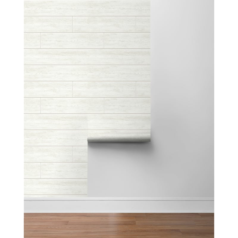 Seabrook Designs Coastal Faux Shiplap Prepasted Wallpaper - 20.5 in. W x 33 ft. L