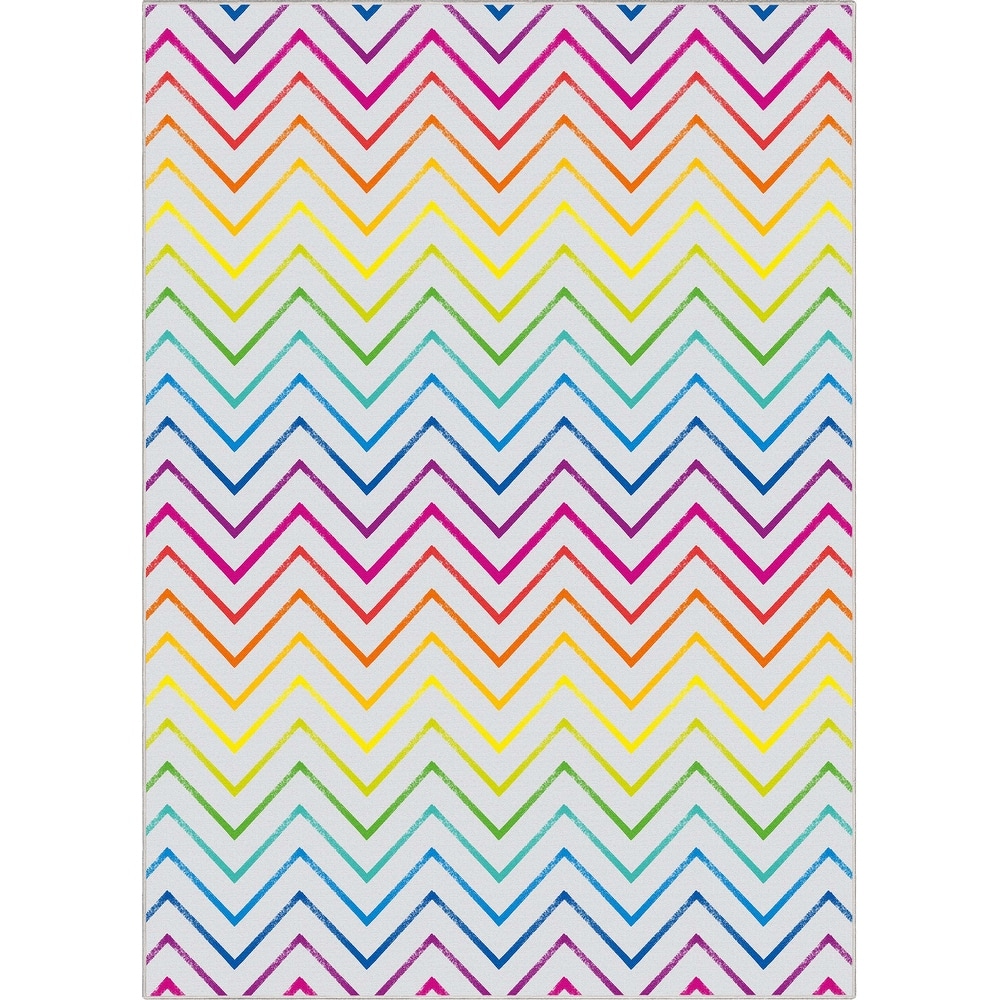 Crayola Zig Zag Multicolor Chevron Area Rug By Well Woven