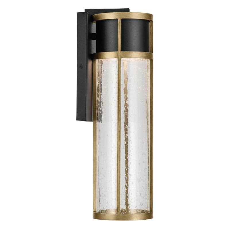 Kichler Lighting Camillo 15.75 in. 1-Light Textured Black and Brass Integrated LED Outdoor Wall Sconce