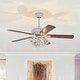 preview thumbnail 11 of 21, Warehouse of Tiffany Praer Washed White 5-blade Lighted Ceiling Fan with Crystal Daisy Bouquet Shade