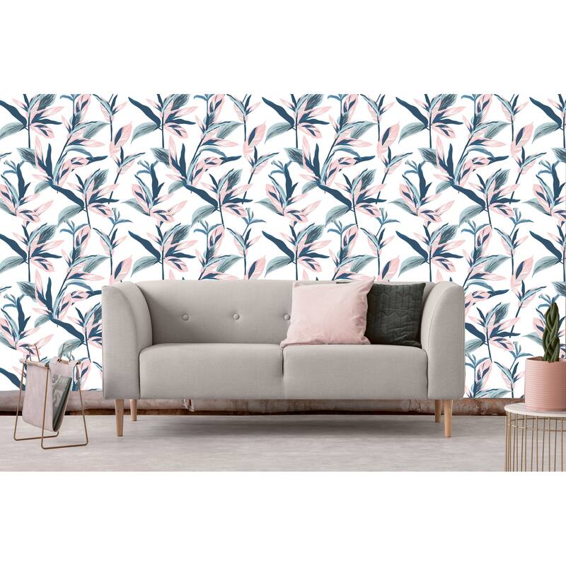Guava Tropical Leaves Removable Wallpaper - 10'ft H x 24''inch W