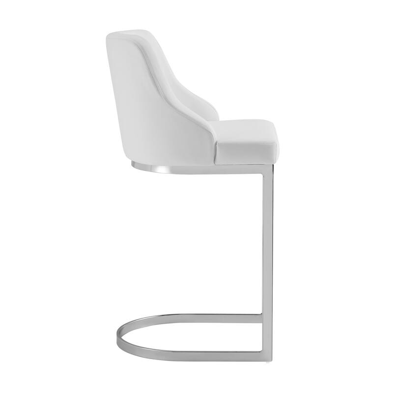 Velvet/Faux Leather Barstool, Counter Height Stools Set of 3 - 18.9"W x 20.5"D x 36.6"H