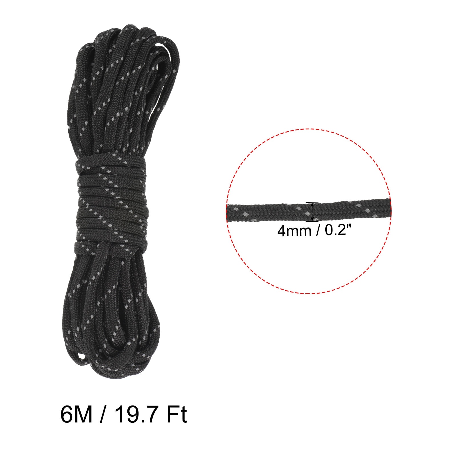 Unique Bargains Nylon Tent Rope Reflective Guyline Cords with Aluminum Cord Adjusters