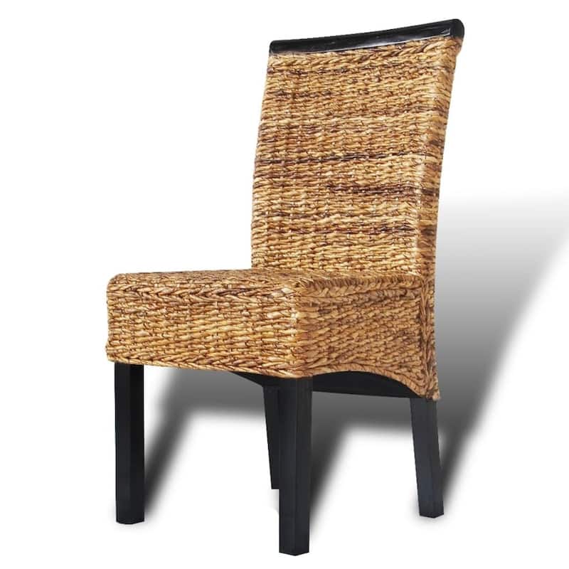 vidaXL Dining Chairs 2 pcs Abaca and Solid Mango Wood