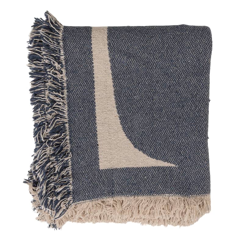 Woven Cotton Blend Jacquard Throw Blanket
