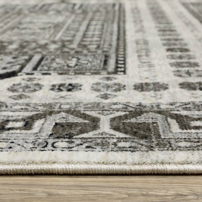 Style Haven Cádiz Global Tribal Influenced Ivory/Charcoal Area Rug