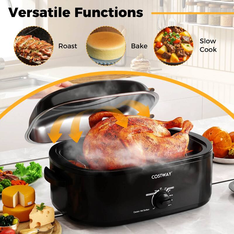 Costway 18 QT Electric Roaster Oven with Self-Basting Lid, Removable - See Details
